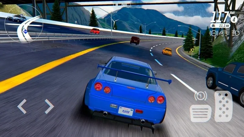 A player navigating the car selection menu in Horizon Driving Simulator.