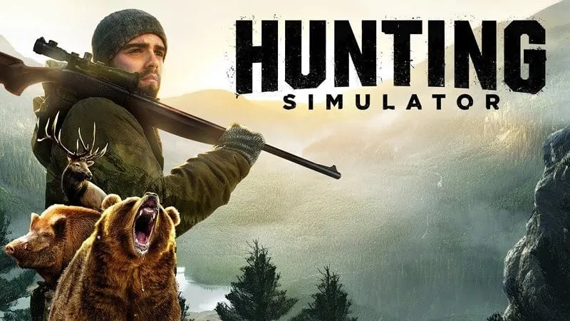 Hunting in a lush forest environment.