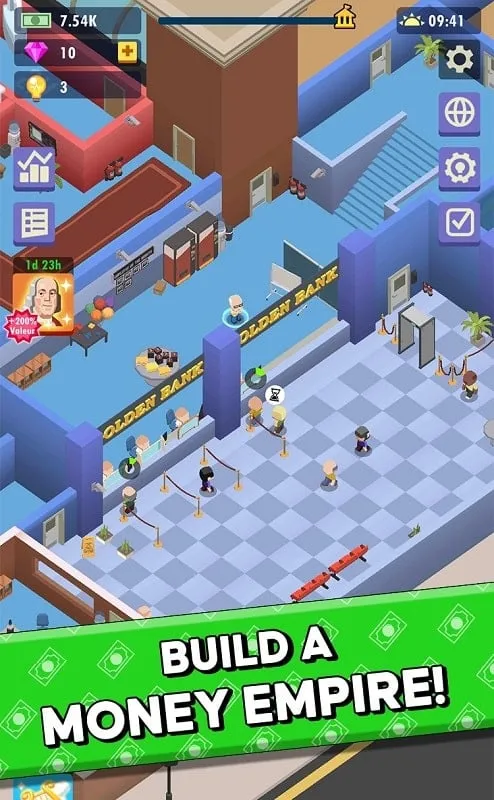 Idle Bank with unlimited money mod.
