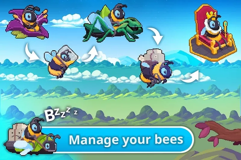 Close-up view of a specific game element or feature in Idle Bee Manager, illustrating a key aspect of gameplay or user interface interaction.