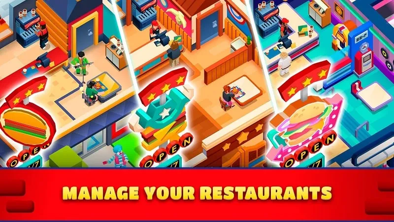 Quản lý nhà hàng của bạn trong Idle Burger Empire Tycoon