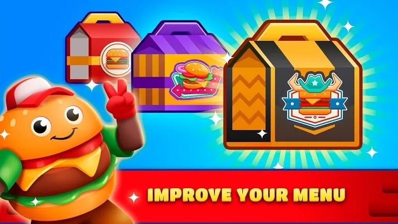 Atualizando seu equipamento no Idle Burger Empire Tycoon