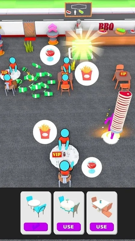 Tampilan game Idle Burger Shop mod apk di Android