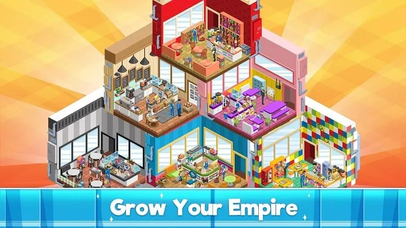 A person holding a smartphone displaying the Idle Coffee Shop Tycoon game.