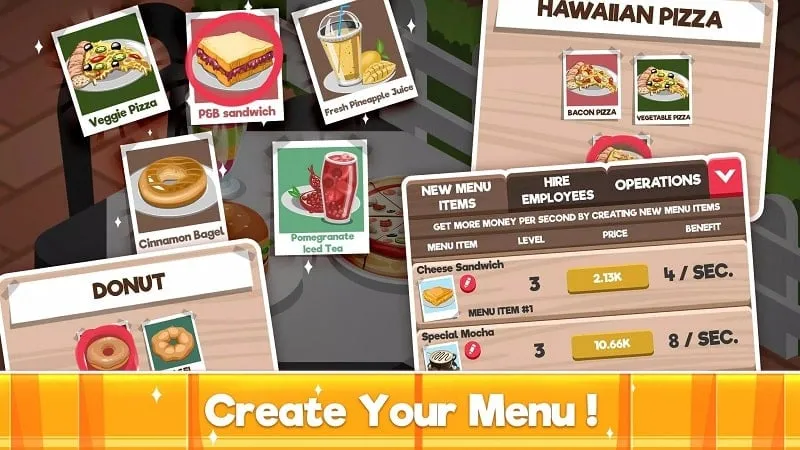 Captura de pantalla de un dispositivo Android que muestra un administrador de archivos con el archivo APK de Idle Coffee Shop Tycoon resaltado.