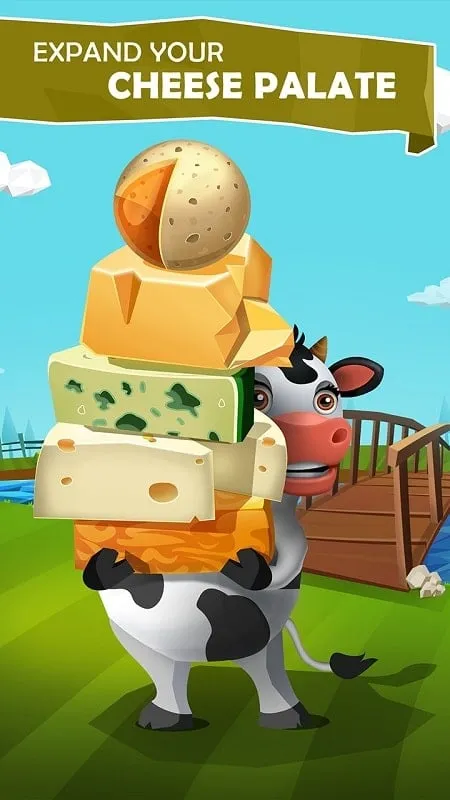 Idle Cow Clicker with Free Upgrade mod active.