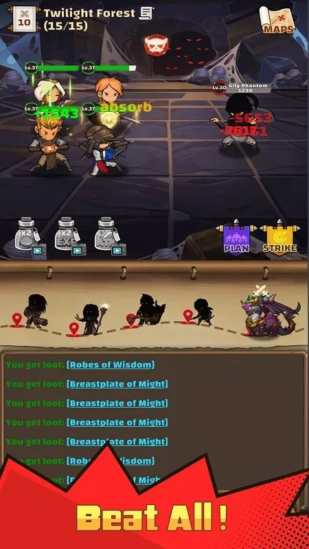 Screenshot of the mod menu in Idle Expedition showcasing unlimited resources.
