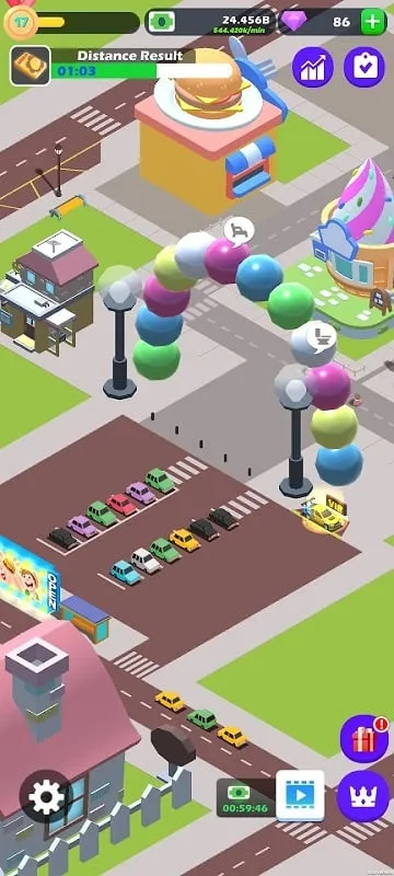 Building a thriving town in Idle Fantasy Town Tycoon.