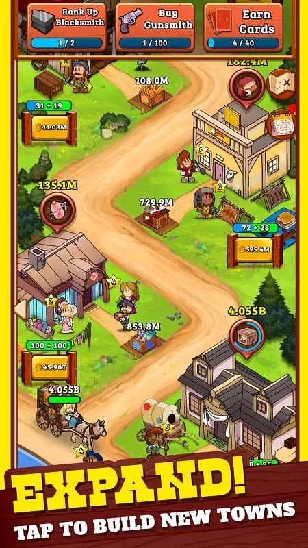 Idle Frontier gameplay on Android device showcasing chest rewards.