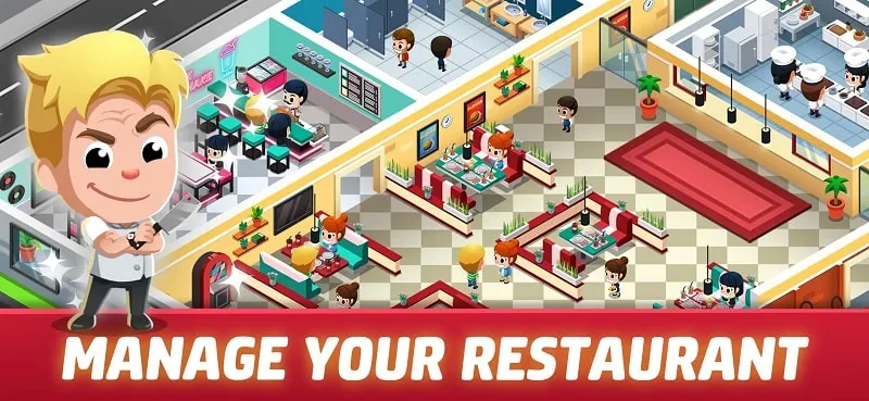 A comparison of a basic restaurant versus a fully upgraded restaurant achieved quickly with the mod.