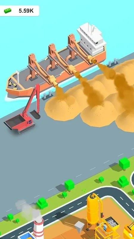 Instalando Idle Sand Tycoon MOD APK en un dispositivo Android.