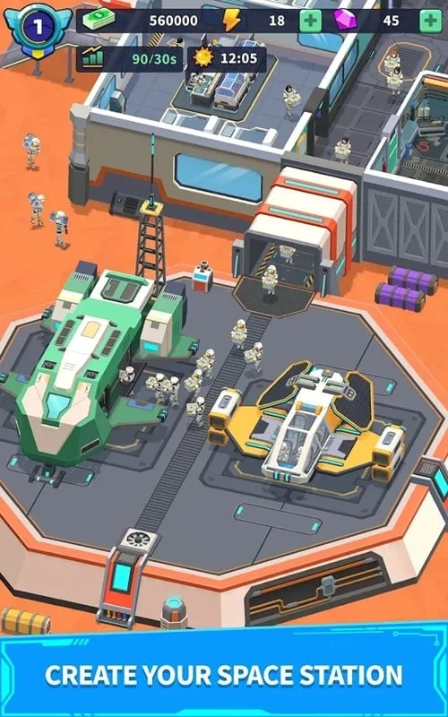 Screenshot showcasing the in-game currency and upgrade options available in Idle Survivor Space Odyssey.