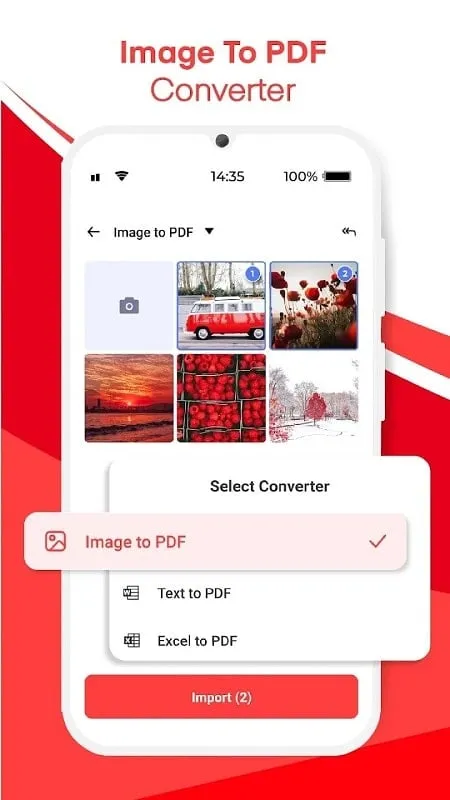 Opciones del mod Image to PDF para comprimir y proteger PDF