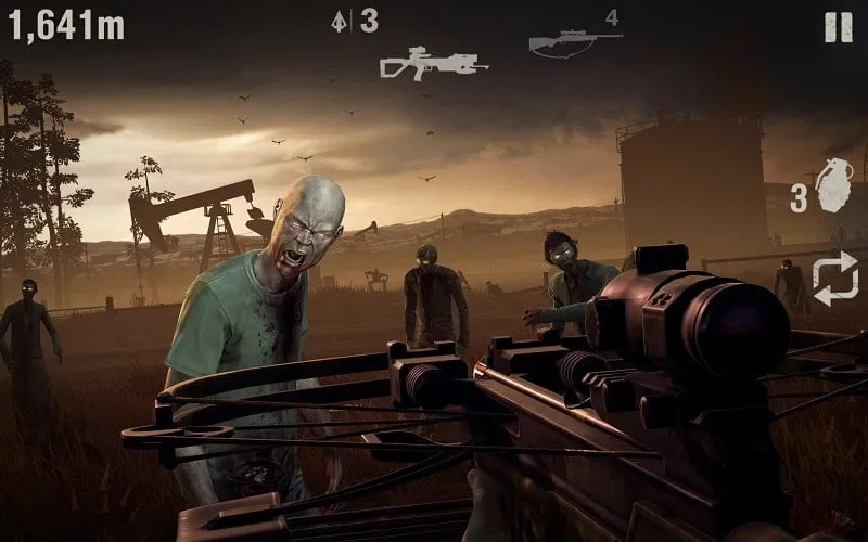 Captura de pantalla del juego Into the Dead 2 con las funciones del mod activadas.