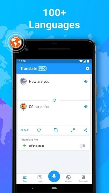 Uso de la función de traducción de voz en el mod de iTranslate