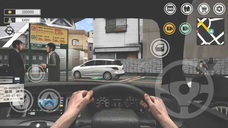 Tangkapan layar yang menampilkan mata uang dalam game dan opsi kustomisasi yang tersedia di Japan Taxi Simulator MOD APK.