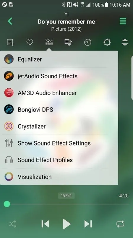 Tampilan antarmuka jetAudio HD Music Player Plus Mod dengan fitur premium