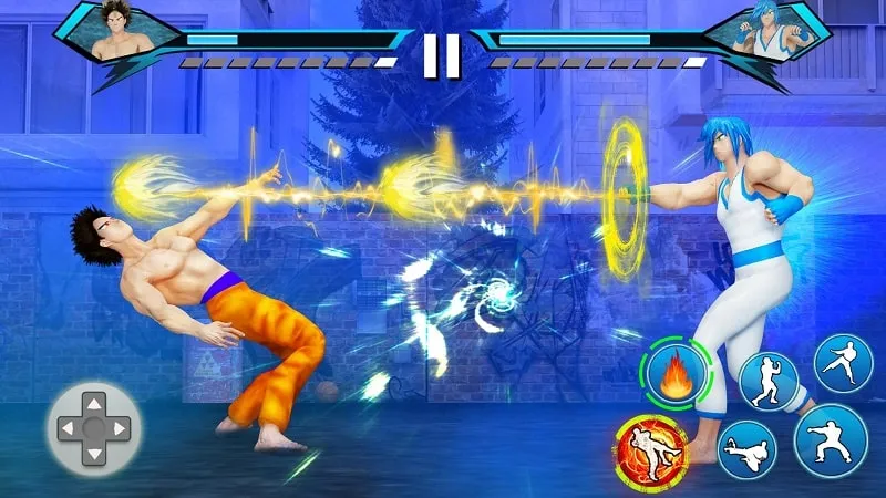 Gameplay scene featuring a character performing a special move.