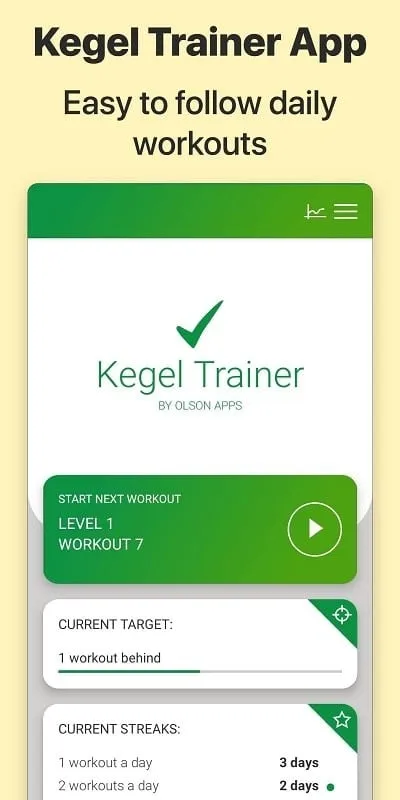 Interfaz del mod Kegel Trainer mostrando las funciones premium