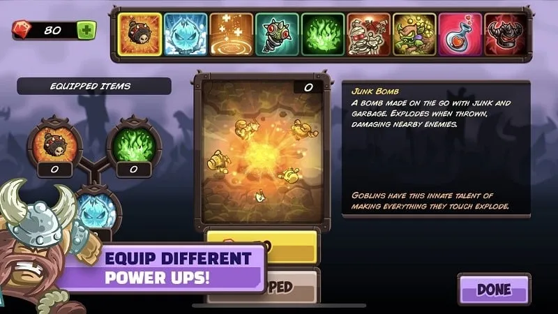 In-game screenshot of Kingdom Rush Vengeance displaying a variety of towers and heroes available for deployment with the use of unlimited diamonds.