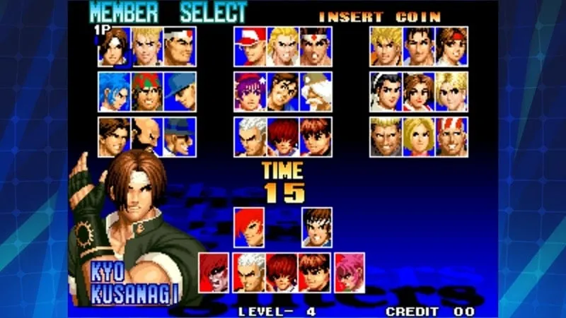 Iniciando o KOF 97 ACA NEOGEO em um celular Android.