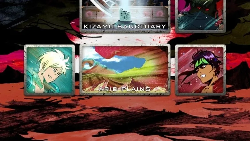 A screenshot of the game KONSUI FIGHTER, showcasing the hand-drawn graphics and a fight scene between two characters.