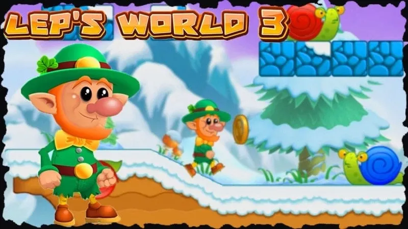 Lep's World 3 gameplay screenshot showcasing the main character and in-game environment.