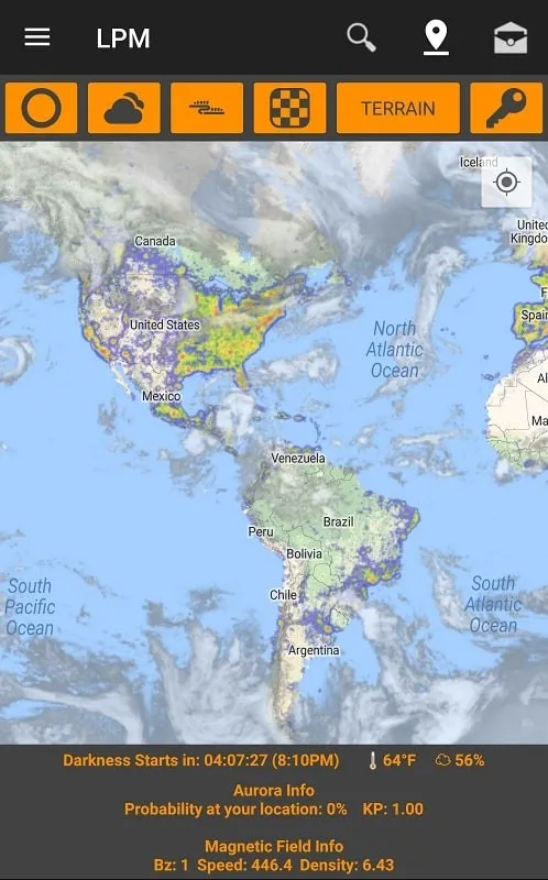 Light Pollution Map mod features overview