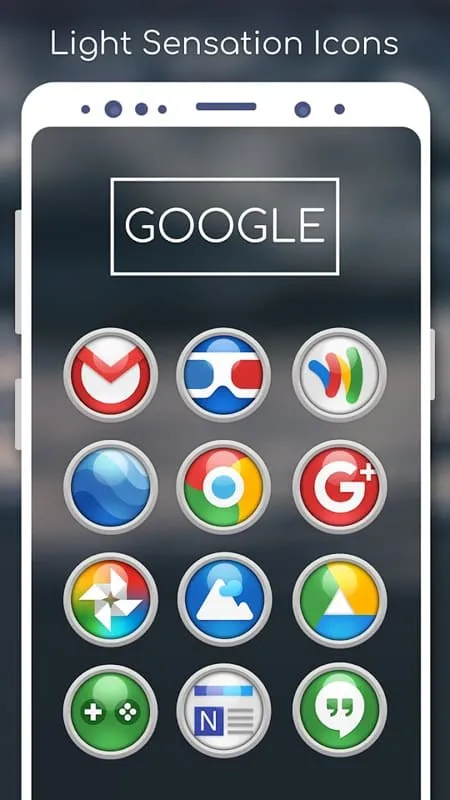 Áp dụng Light Sensation Icon Pack trong trình khởi chạy tương thích