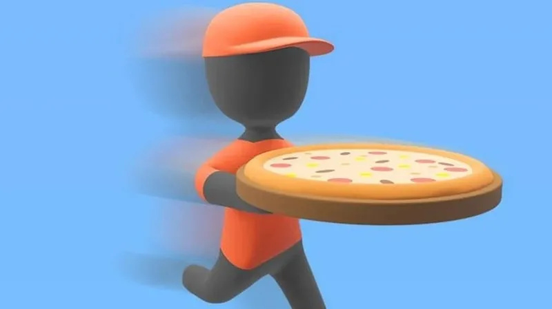 Tampilan layar ponsel dengan game Like a Pizza.