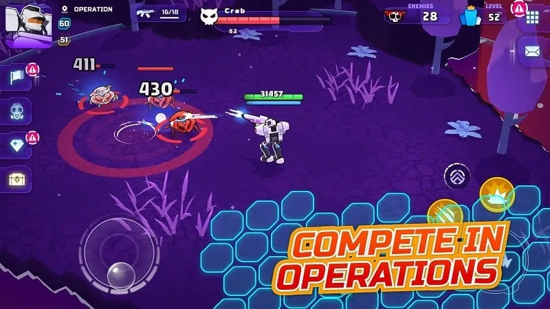 Robot pengikut di Loot Legends Robots vs Aliens.