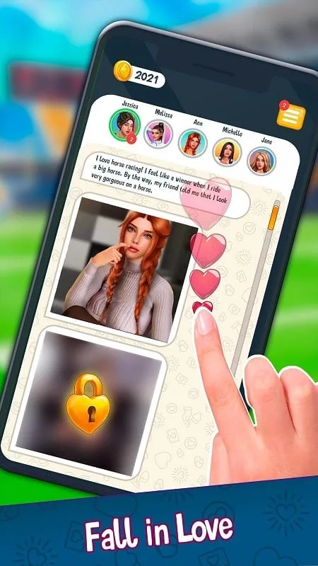 Instalando Love Camp: Date Sim MOD APK en un celular Android.