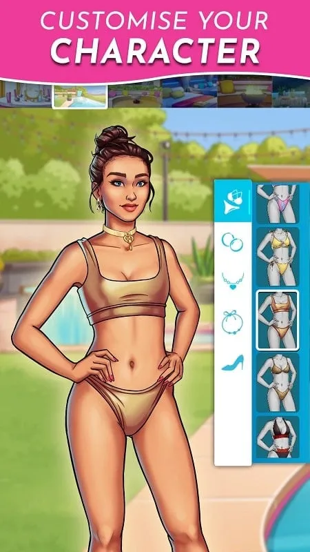 Personalização de personagem em Love Island The Game.