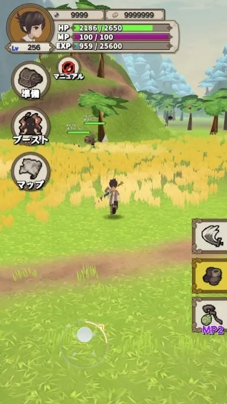 Screenshot demonstrating the sword upgrade process using crystal shards.