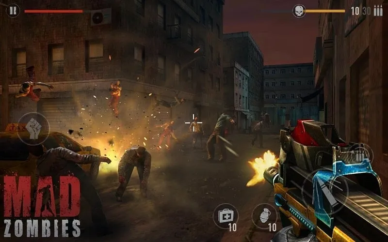 Selecting powerful weapons in MAD ZOMBIES mod.