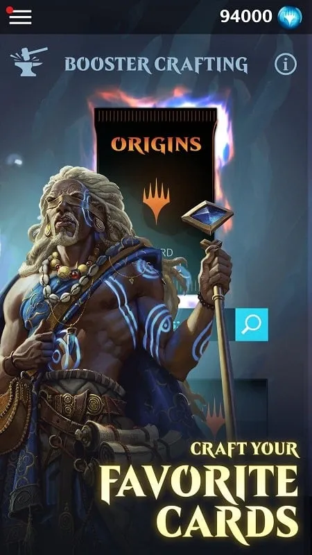 Captura de pantalla del juego que muestra la colección de cartas en Magic Puzzle Quest.