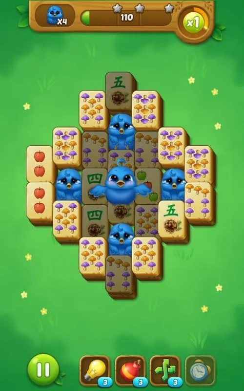 Hoàn thành màn chơi trong game Mahjong Forest Puzzle.