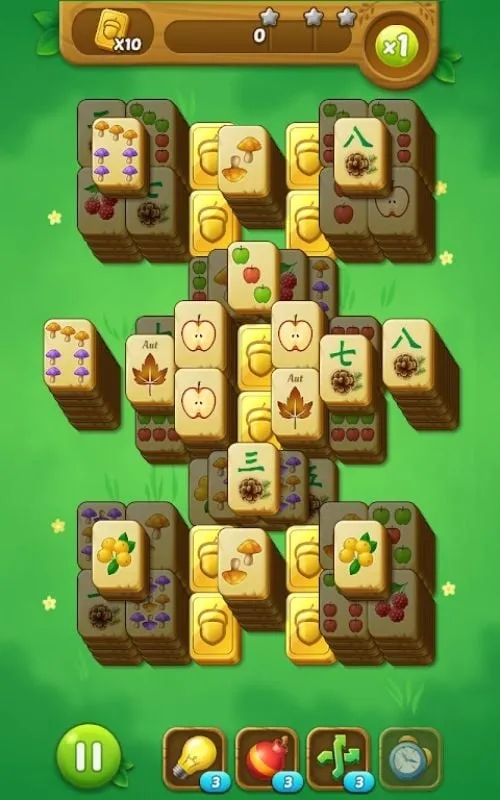 Ghép hình trong game Mahjong Forest Puzzle.