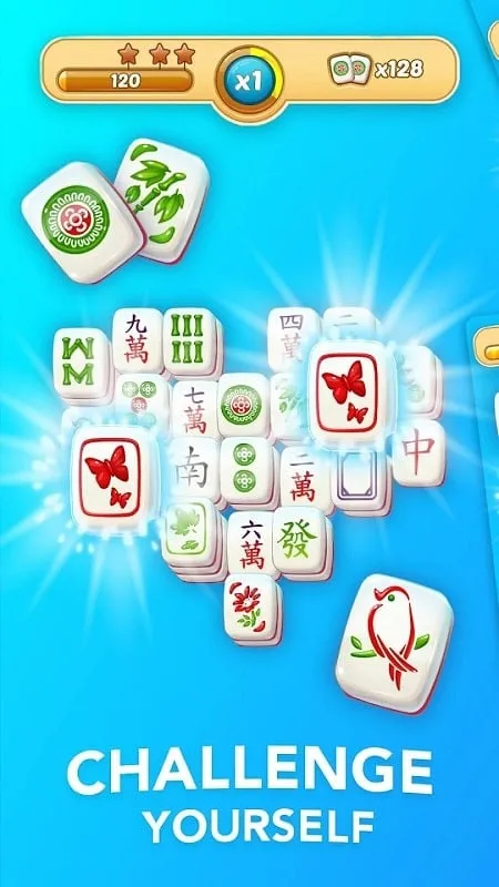 Combinaciones de fichas resaltadas en el juego Mahjong Jigsaw Puzzle Game.