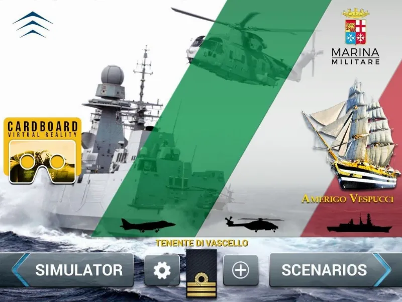 Pantalla principal del juego Marina Militare It Navy Sim.