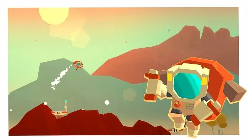 Tangkapan layar game Mars MOD APK yang menunjukkan gameplay.