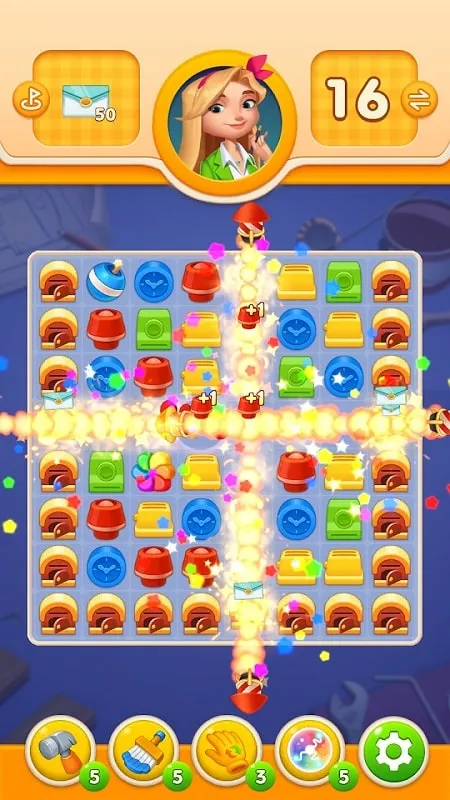 Hình ảnh gameplay Match Puzzle House, hiển thị giao diện ghép 3.