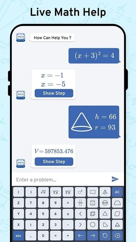 Math Scanner By Photo mod apk displaying a step-by-step solution