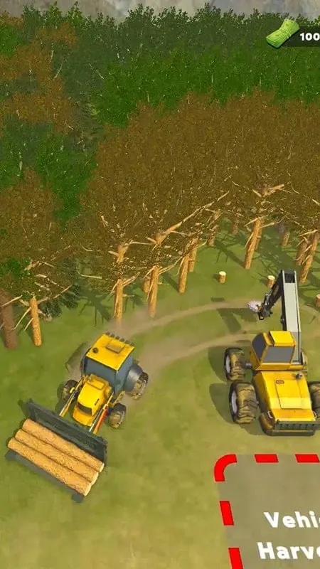 Captura de tela do Mega Harvester exibindo várias opções de transporte.