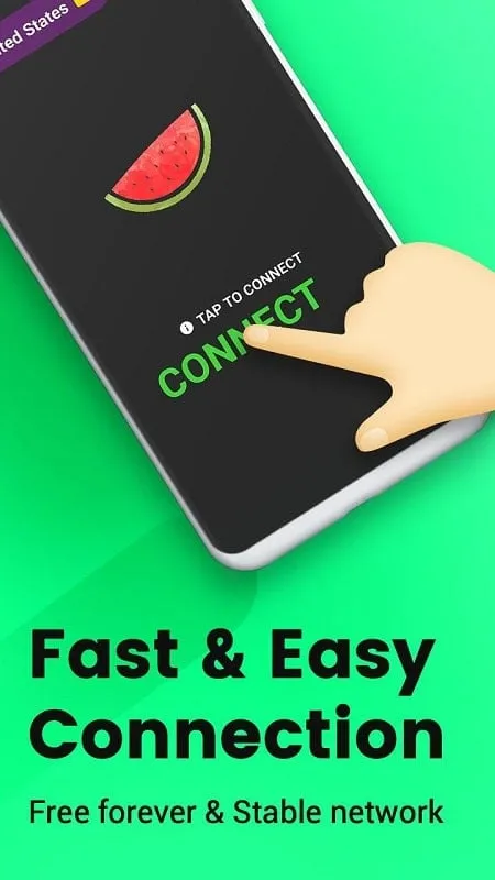 Melon VPN mod interface showing premium features