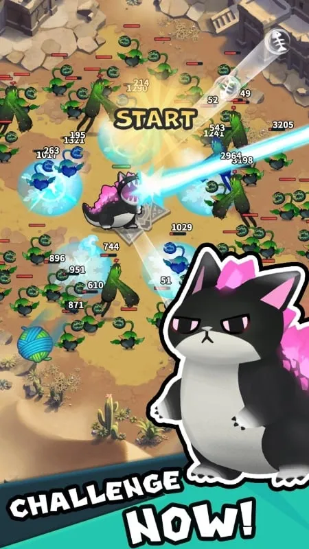 Menu dalam game MeowZilla MOD APK.