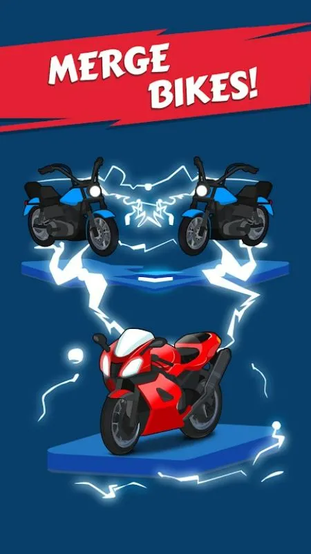 Imagen que ilustra el dron de regalo en Merge Bike game Idle Tycoon, que proporciona a los jugadores recompensas adicionales y mejoras de habilidades.