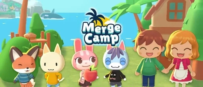 Màn hình bắt đầu trò chơi Merge Camp.