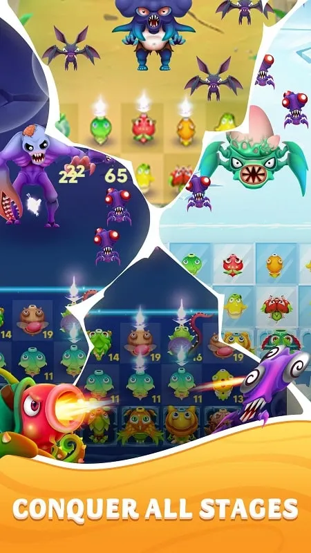 Gameplay of Merge Plants: Aliens Defense on Android.