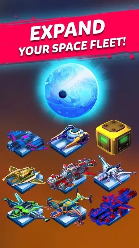 Upgrading and expanding the spaceship fleet in the game.